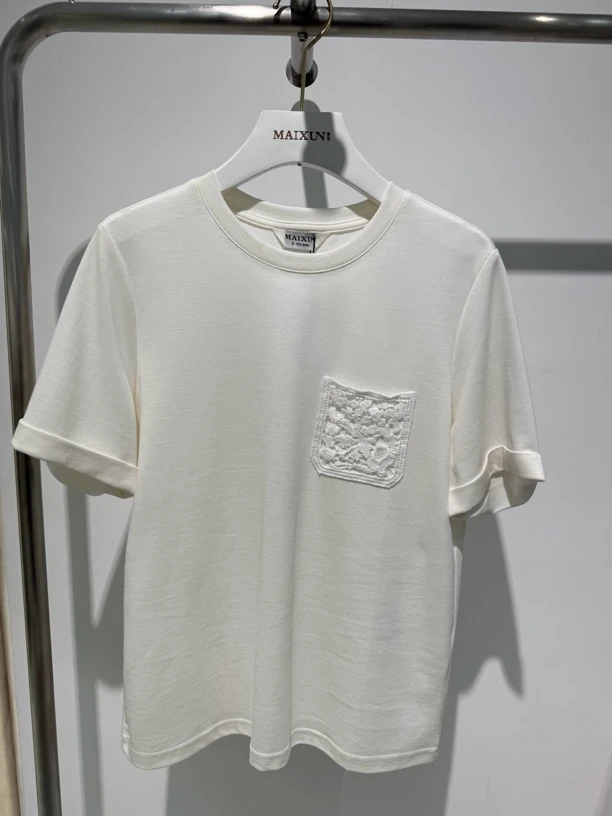 纯色宽松立体泡印宽松T恤宽松型印花短袖