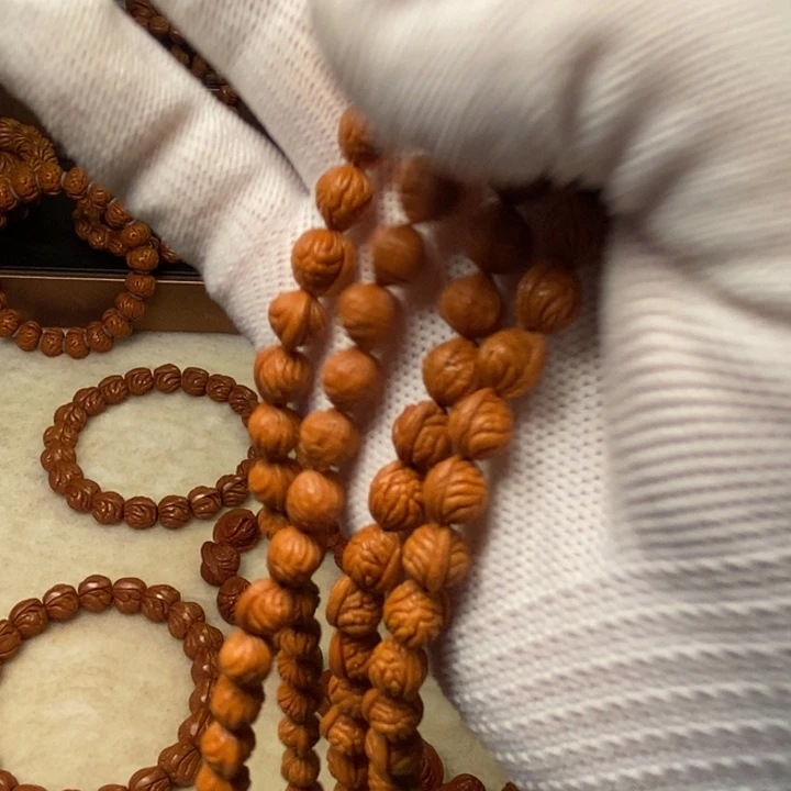 云***华桃核手串秦岭龙纹桃核