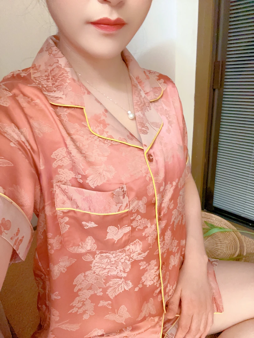 双面提花软丝短袖睡衣冰凉丝滑睡衣三件套套装