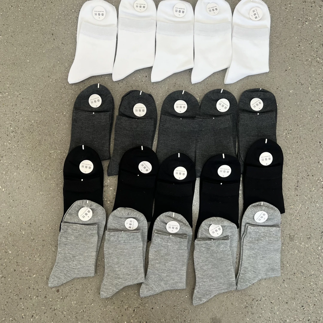 L9020男百搭休闲袜子【纯色桑蚕丝男网眼中筒袜】