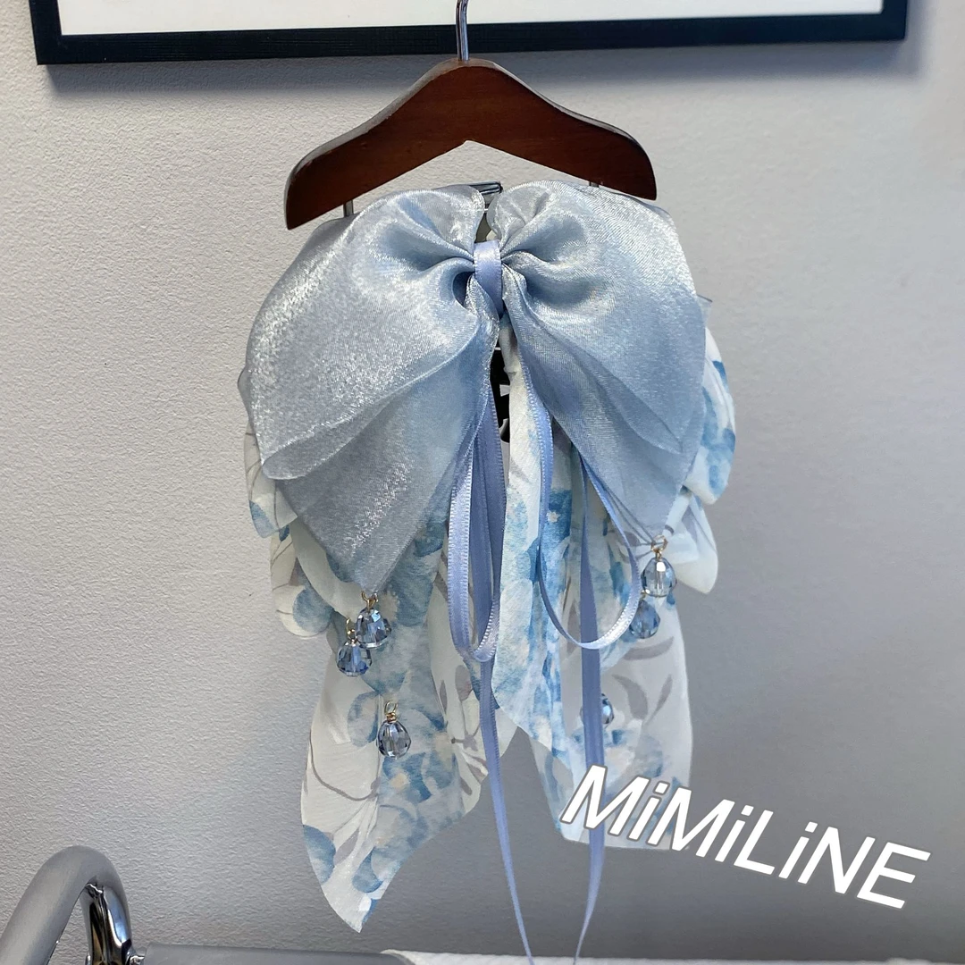 MIMILINE 2025新款高端盘发夹子头饰高级感蝴蝶结发饰半扎发666