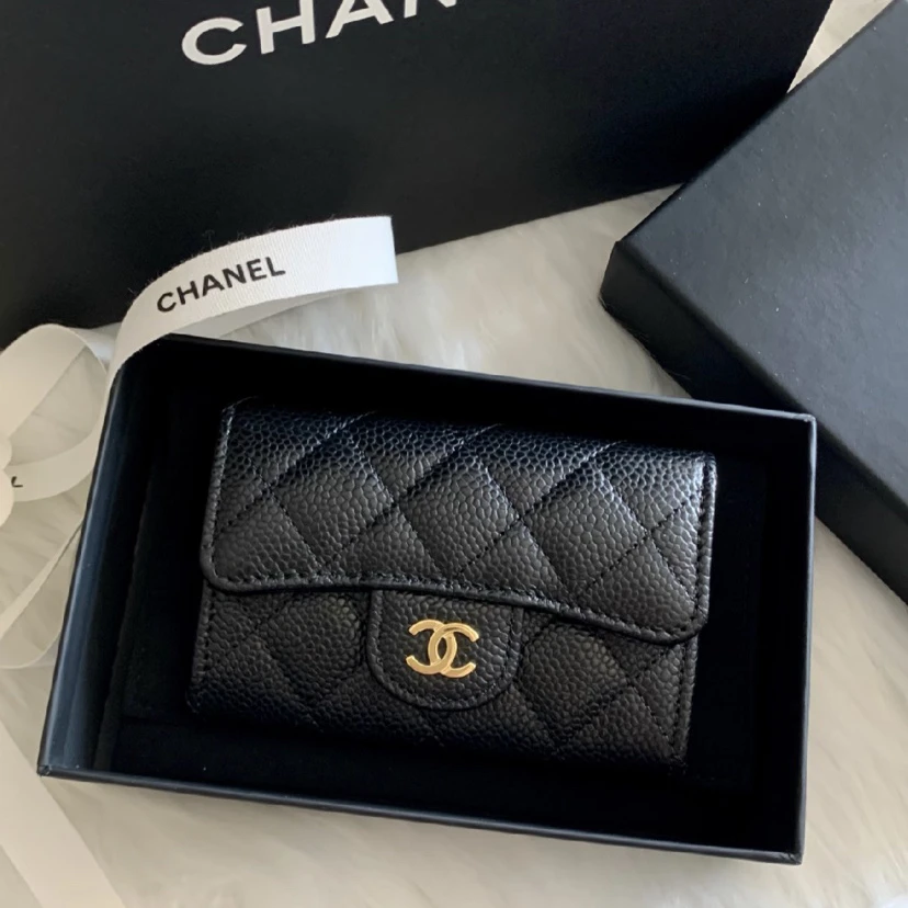 99新 Chanel/香奈儿 Chanel黑金卡包 25090057-08