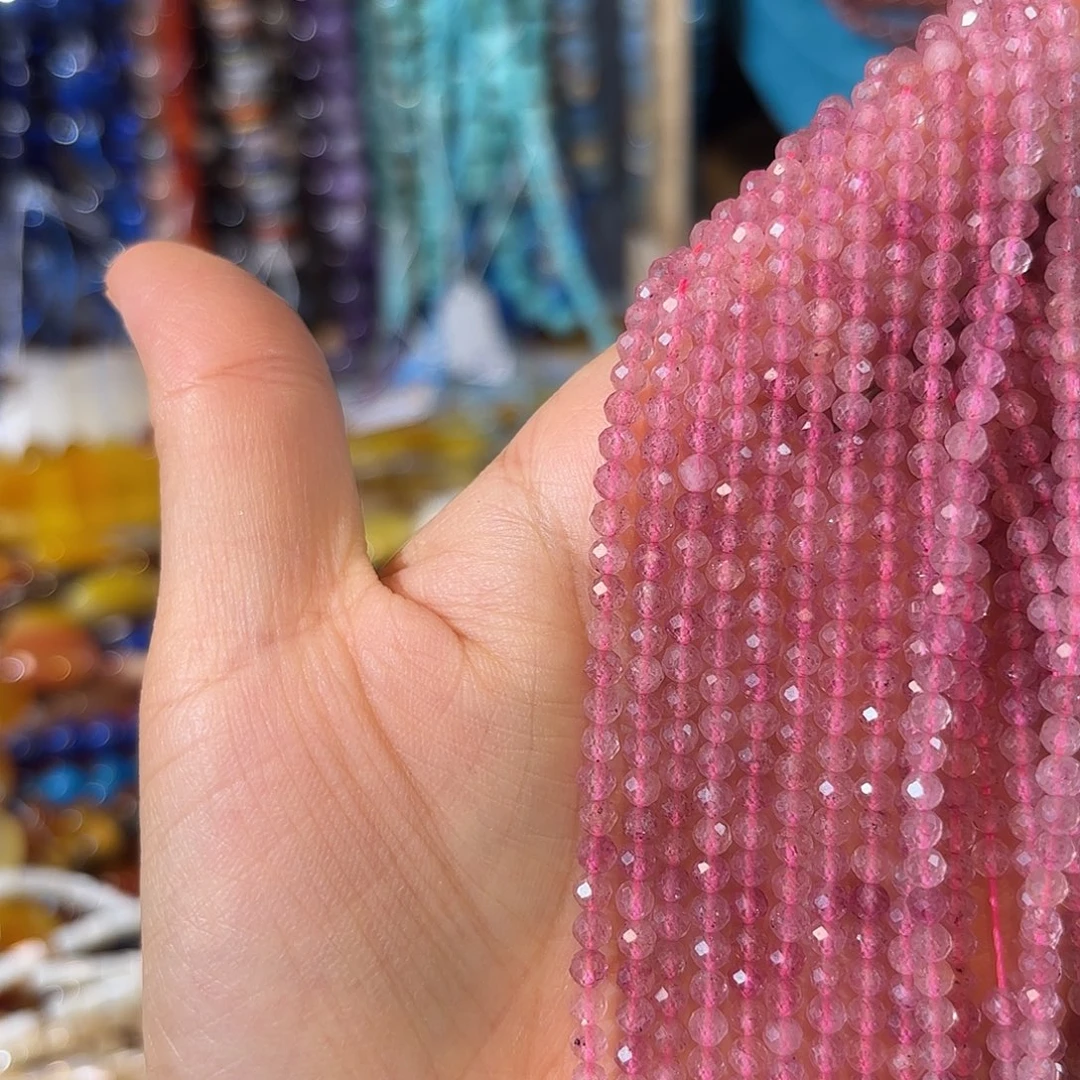 玛瑙/玉髓合金珠宝半成品草莓晶一条