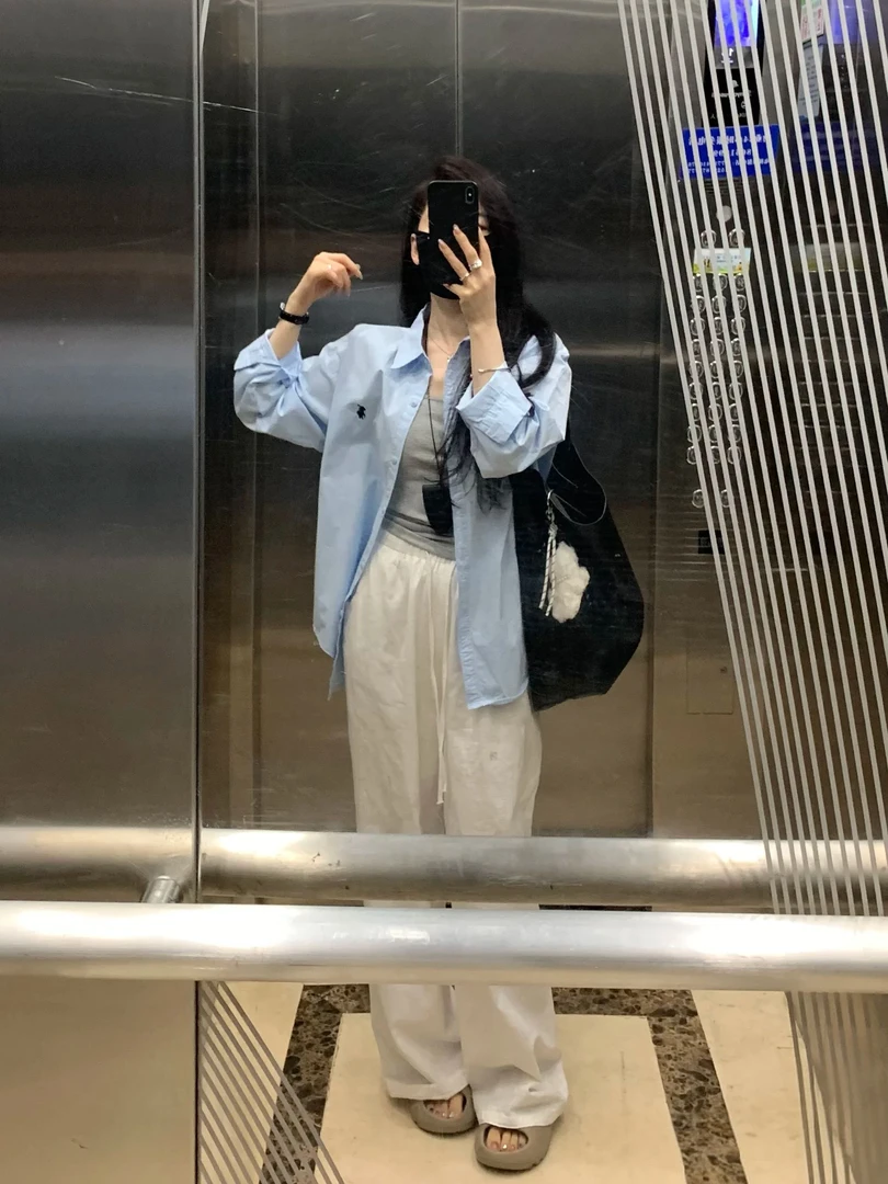 潮流甜美风极简衬衫女2025新款个性宽松型显瘦衬衣薄款长袖时尚