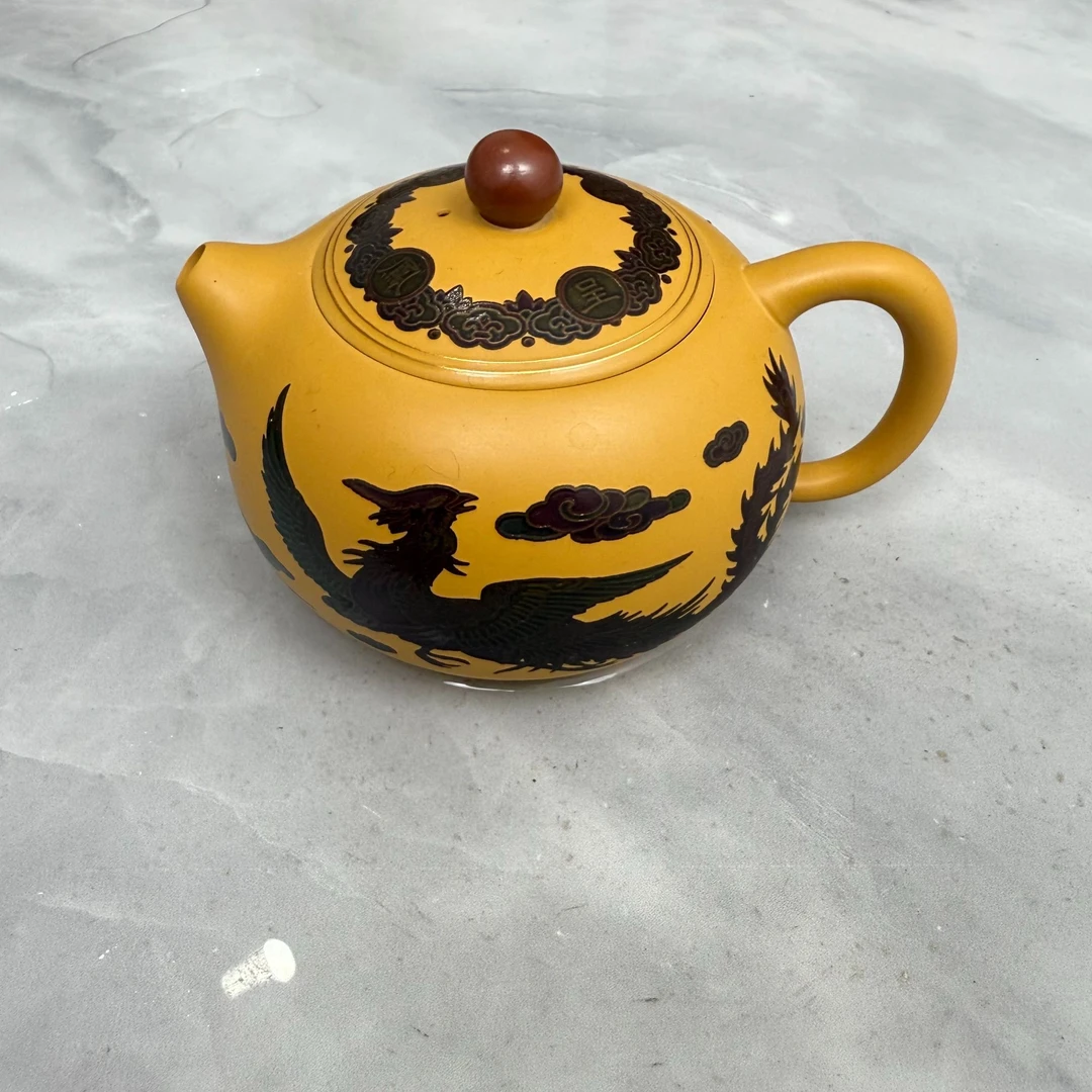 正宗黄段泥短嘴西施金丝走线工艺茶具C11