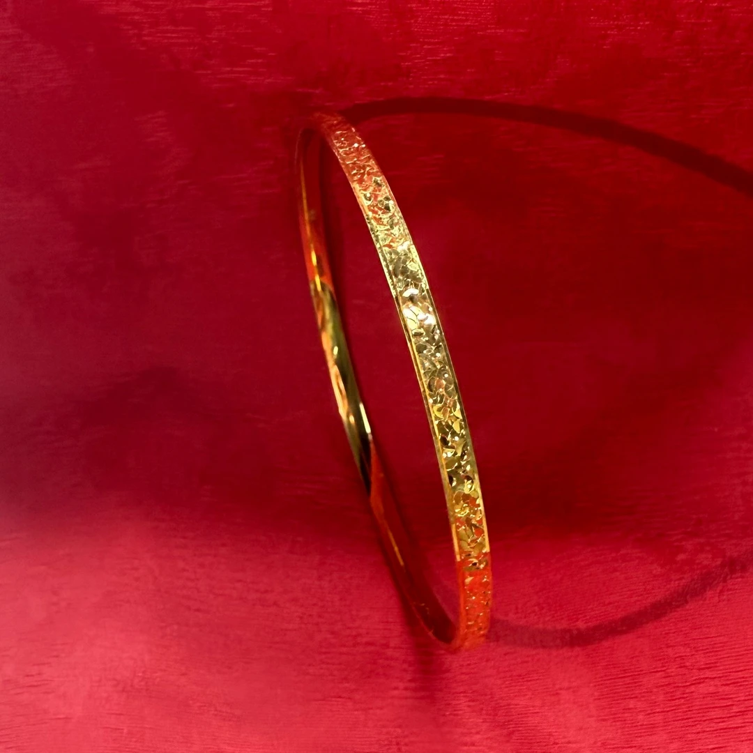 【金手镯】碎冰手镯足金999精致百搭通勤送女友零附加