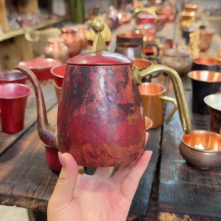 紫铜手工制作咖啡壶