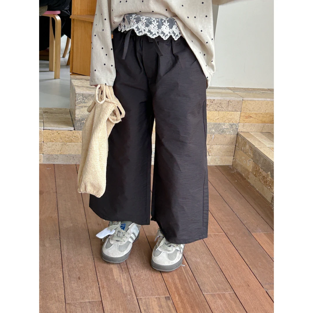 5771特 女童洋气假两件小众蕾丝拼接屁帘休闲裤