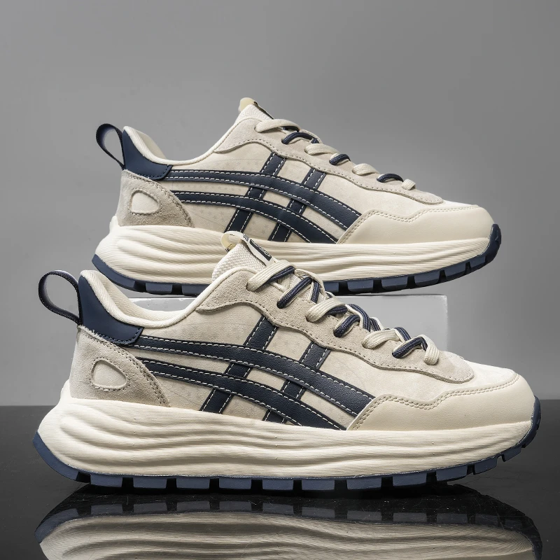 男鞋秋冬加绒男士休闲百搭潮流阿甘鞋透气防滑轻便厚底跑步运动鞋