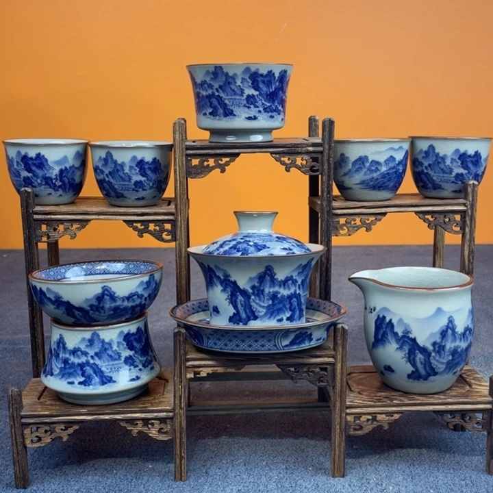 景德镇陶瓷釉下青花八件套