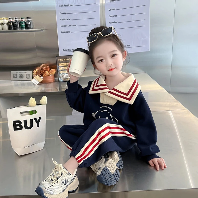 童装女童秋季套装长袖儿童轻奢时尚卫衣女孩运动小孩姐的开学穿搭