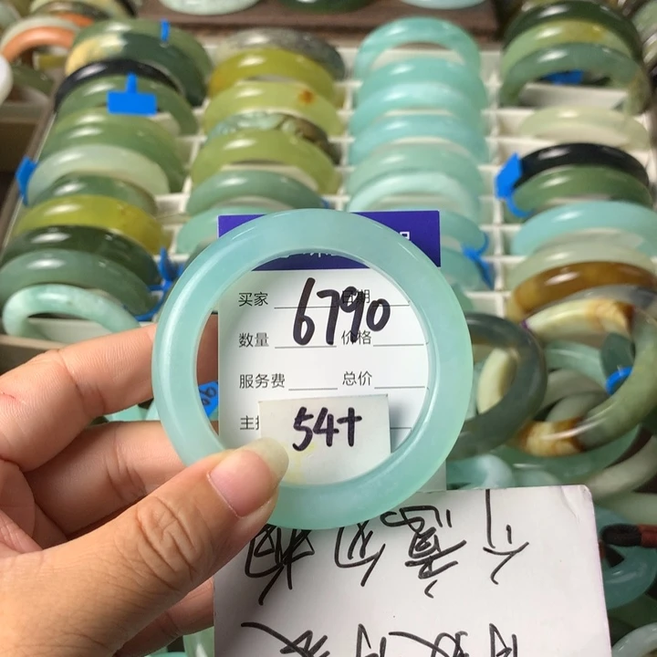 未镶嵌蛇纹石玉手镯菜*6790