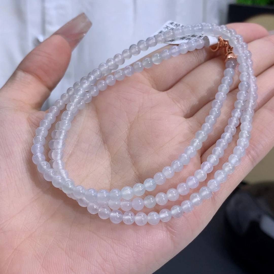 翡翠手链未镶嵌卡4.0冰胶白月光