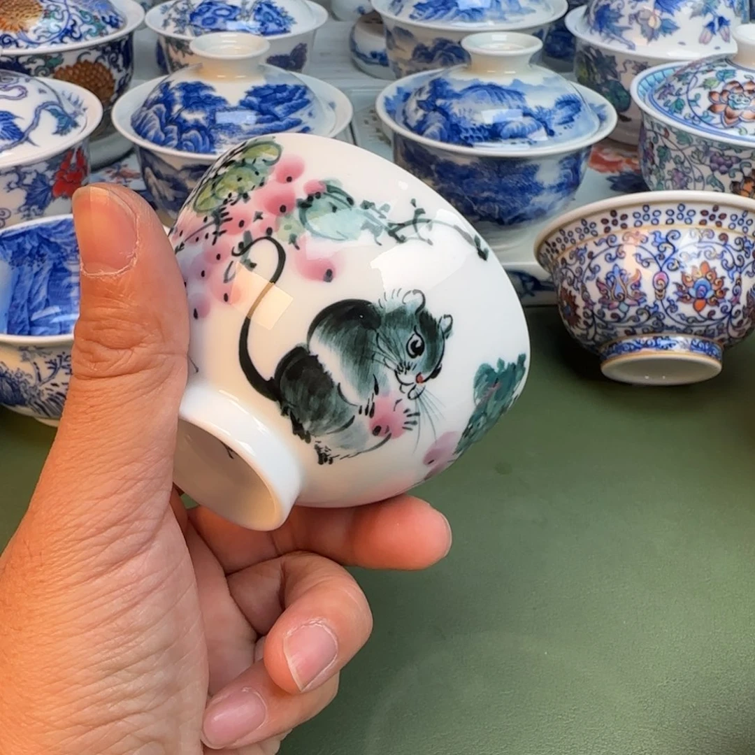 纯手工纯手绘茶具石头368