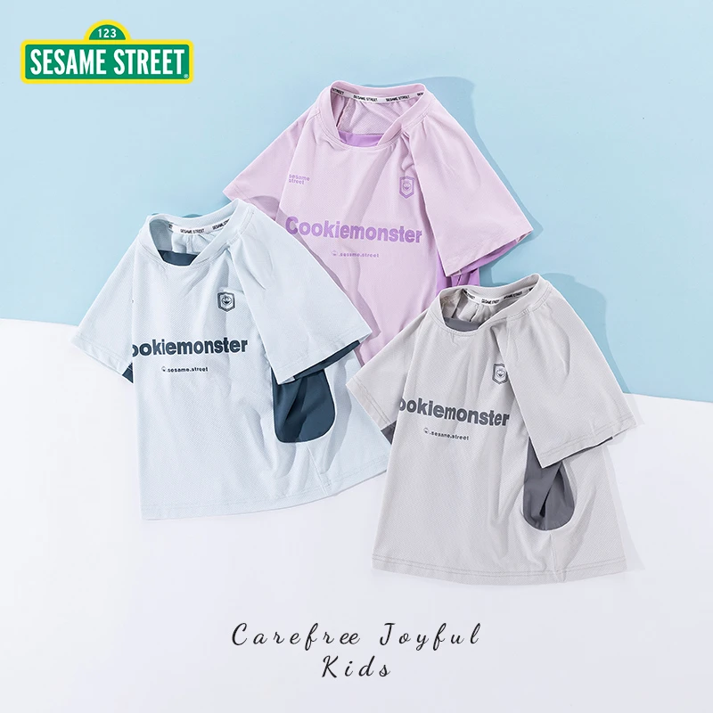 【主播推荐】芝麻街夏季新款儿童相拼运动T恤ZMXA096