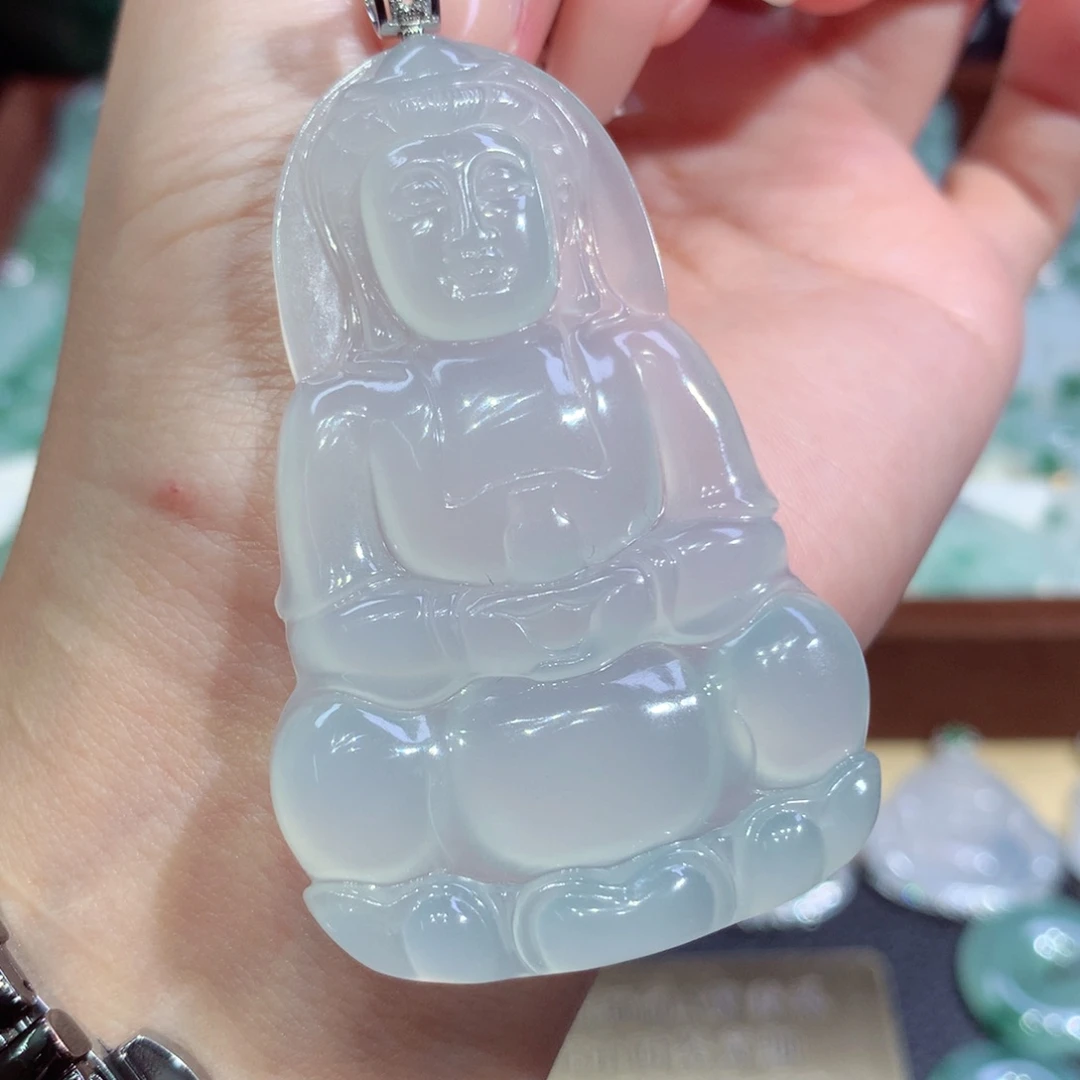 吊坠(不含链)18K金镶嵌翡翠