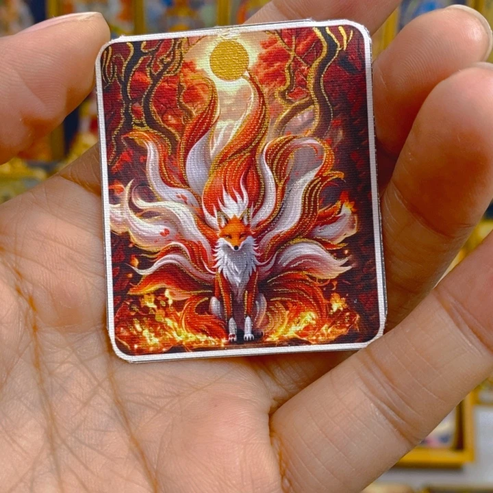 天***猎吊坠手绘唐卡九尾