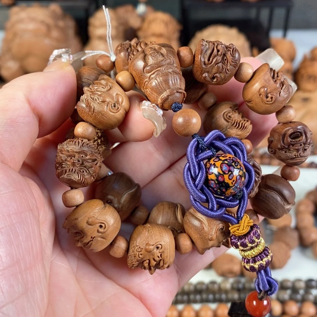 檀香木手串/手链老山檀香横纹黑肉十八罗汉