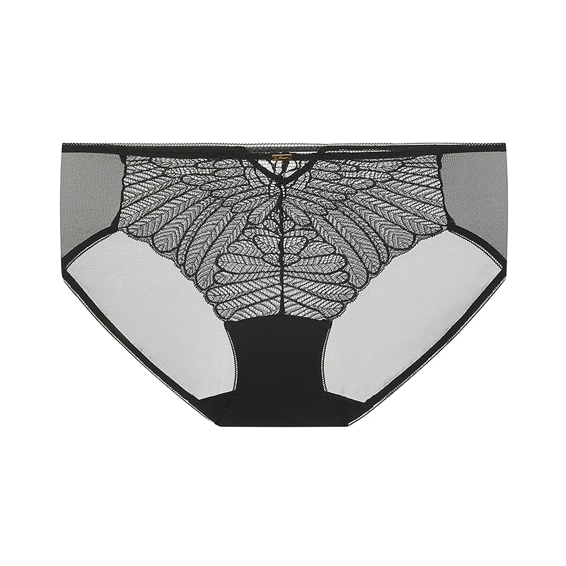 爱慕新品【烟羽】流光风蕾丝透气舒适性感女士中腰小裤AM23B941