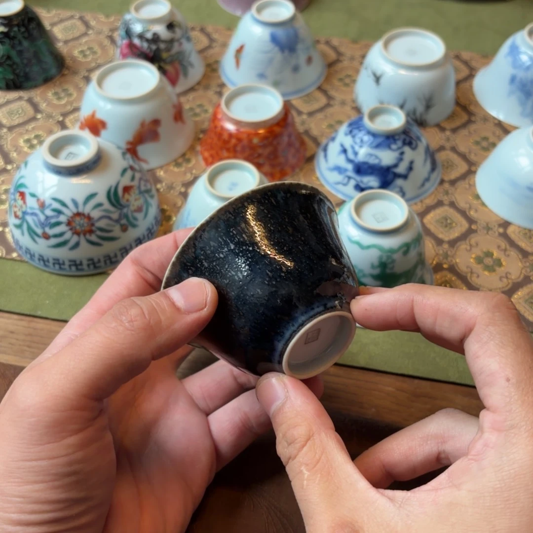 土燃柴窑撒钱盖碗