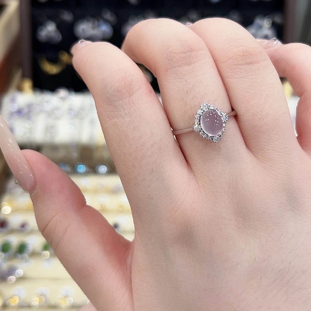 ****萤石戒指银S925镶嵌