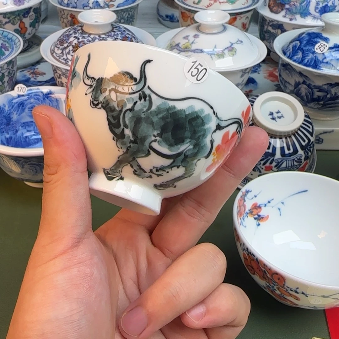 彦祖纯手工手绘茶具150