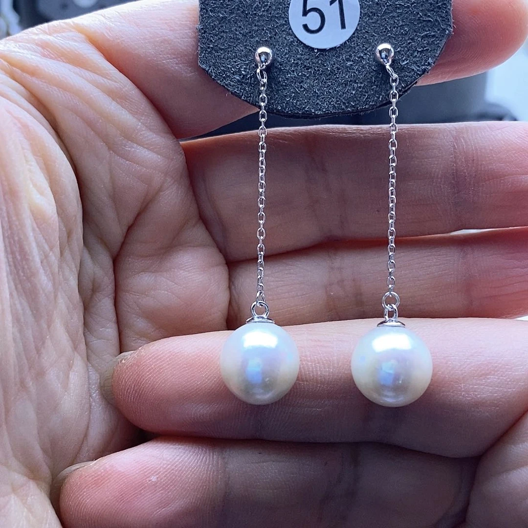 淡水珍珠耳饰银S925镶嵌