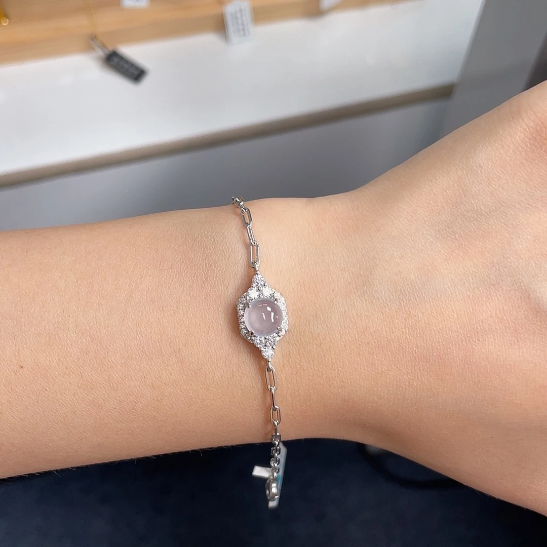 银S925镶嵌手链翡翠