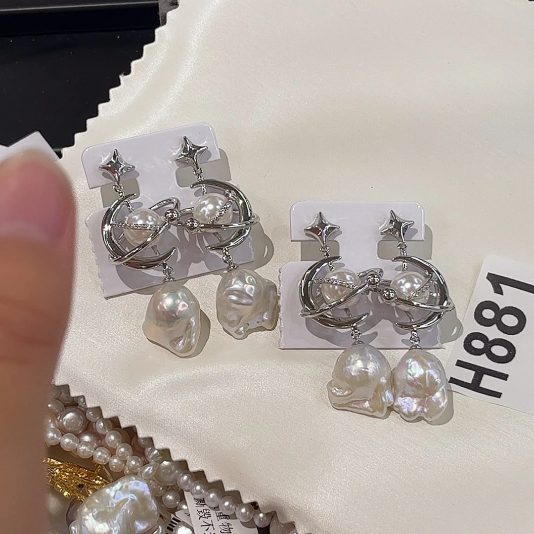 淡水珍珠合金耳饰