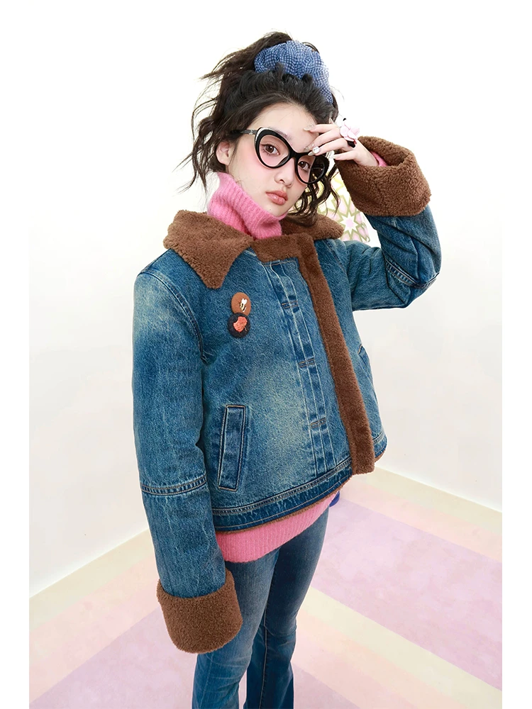 清仓款！牛仔冬季加厚棉服！