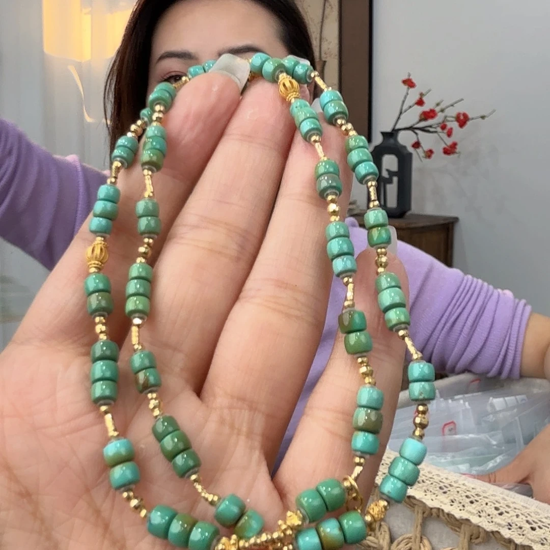 绿松石18K金镶嵌珠宝奇石