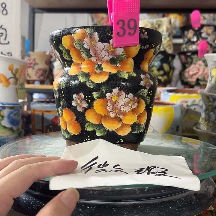 满38包邮 景德镇手绘花盆