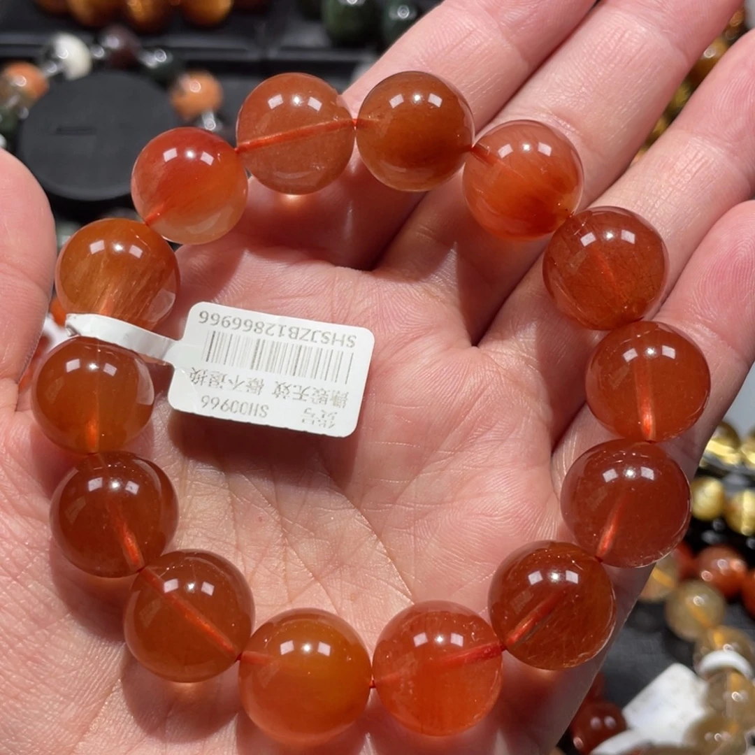 水晶未镶嵌手链红发晶15mm左右