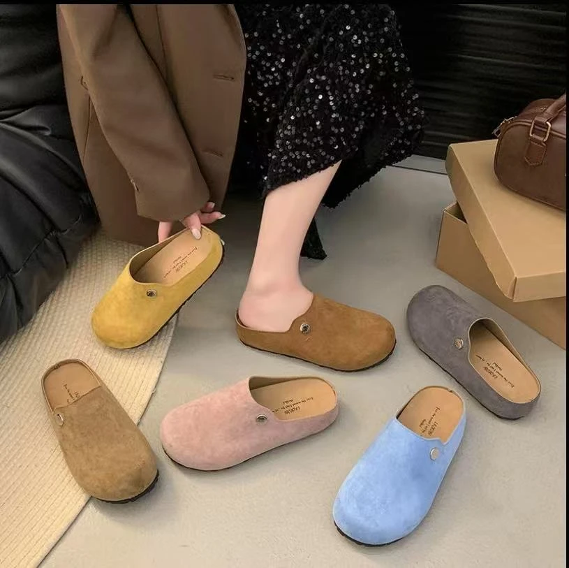 酱【退换补运费】新款外穿勃肯拖鞋女款包头半拖鞋6668