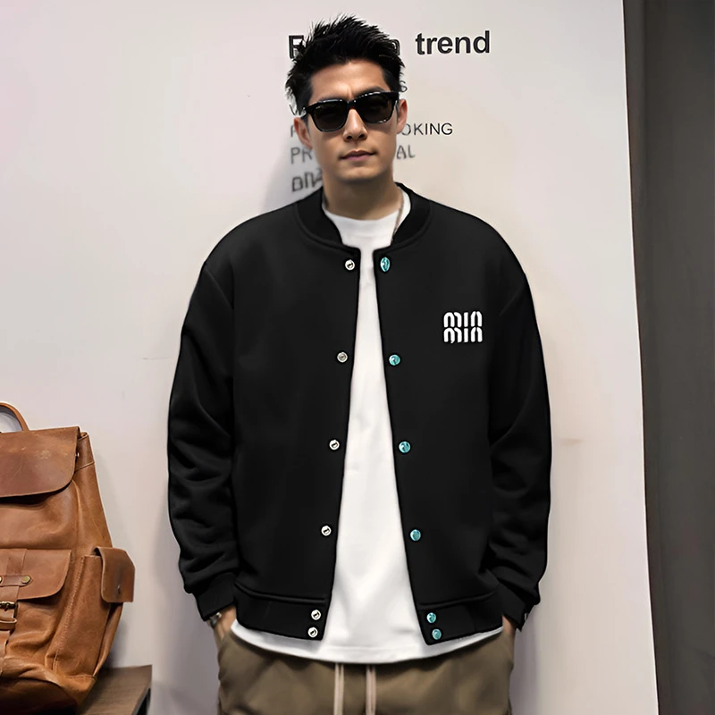 秋冬时尚潮牌潮流男百搭休闲感纯侣款夹克韩版棒球服宽松风外套