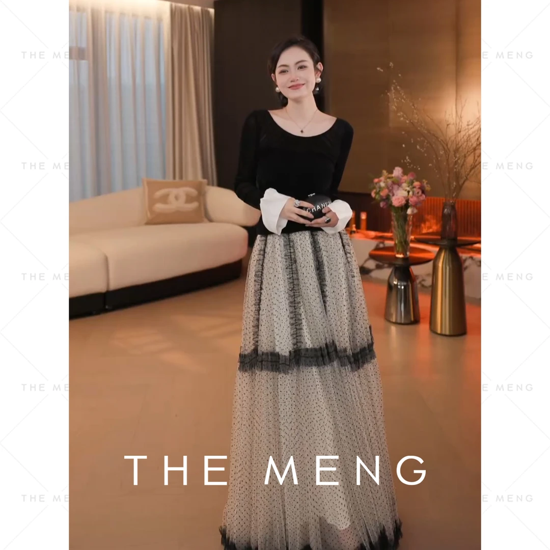 THE MENG【遐想】波点优雅通勤百搭显瘦半身裙#M251Q0067