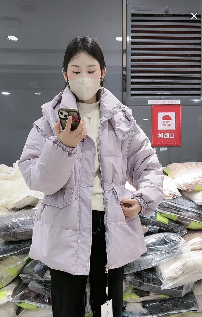 莎姐严选韩版中长款收腰外套8633