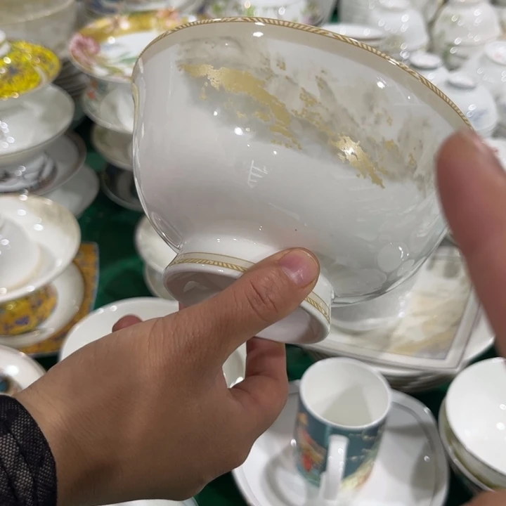 瓷片海岸六寸面碗四个微瑕