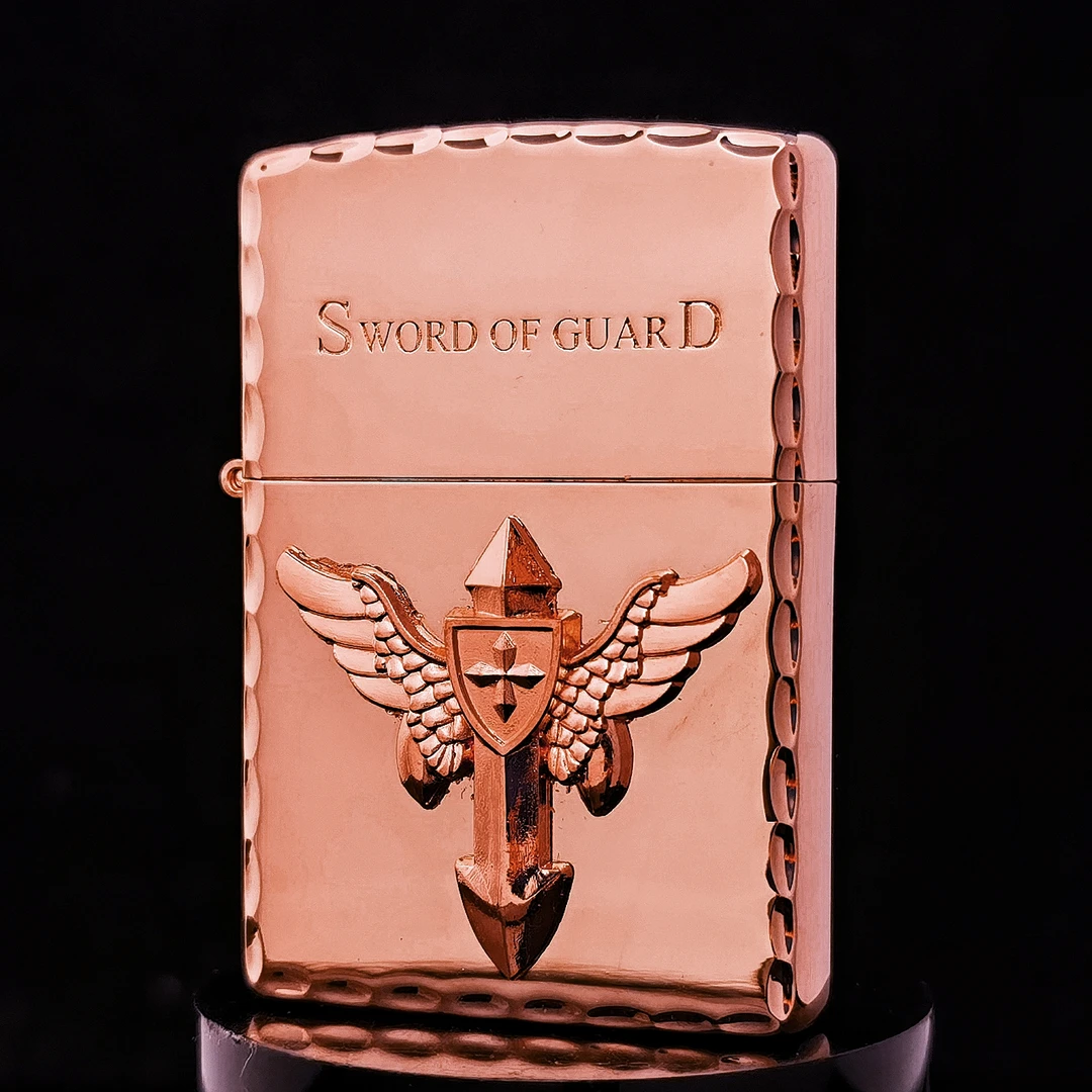 ZIPPO打火机正品/玫瑰金圣骑士-凿边贴章【阿明】DYJ1