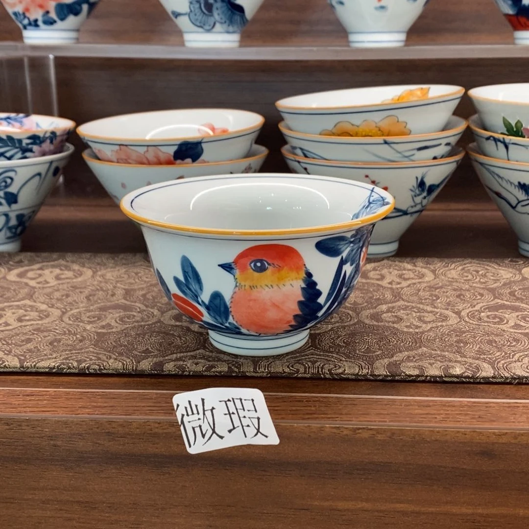 微瑕釉下彩纯手绘手工绘制