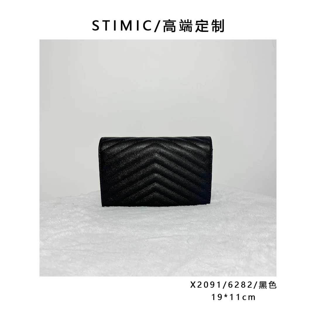 X2091/6282/黑色高端订制手工蜡线轻奢斜挎包6282