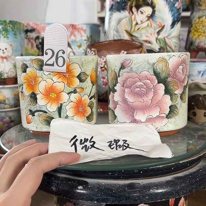 满38包邮 景德镇幸运花盆