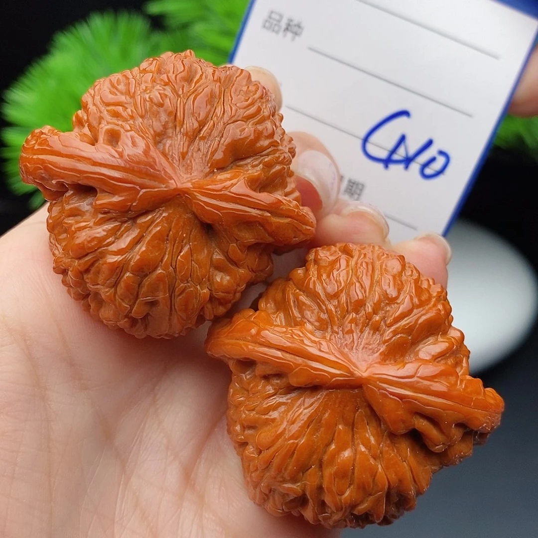 文玩核桃把件45闷白410