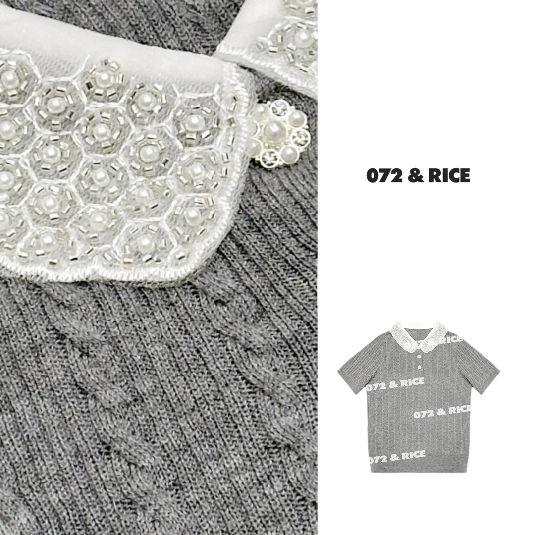 072 & RICE【小公举】桑蚕丝羊毛 夏季休闲翻领针织衫 32SJ77