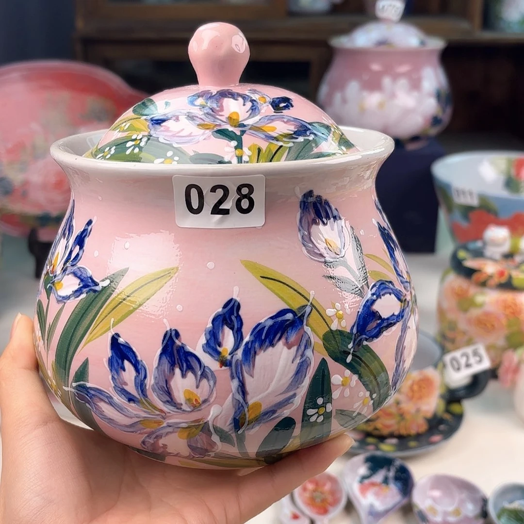景德镇手绘高温釉下彩陶瓷茶具