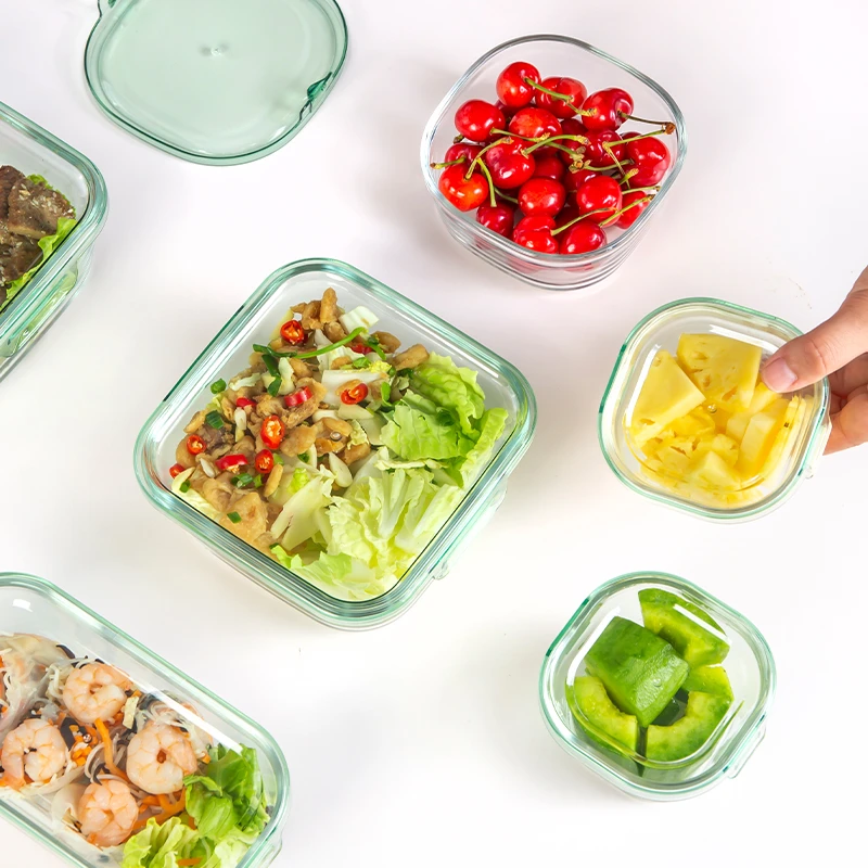 【宏兔专属】1000ml大容量玻璃饭盒冷藏收纳便携