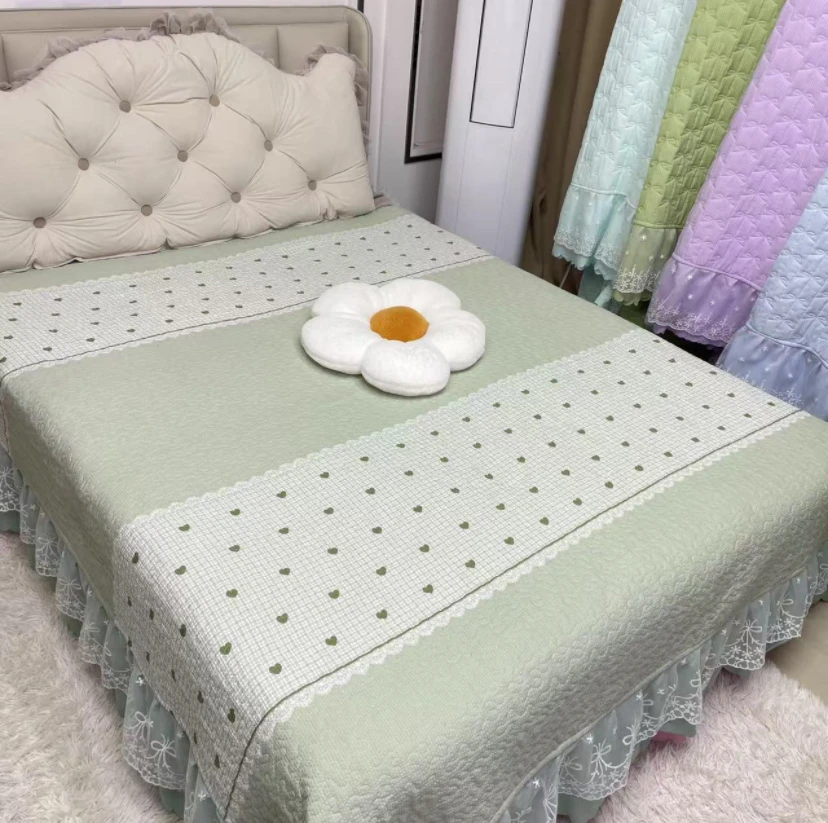 2025新款高档四季通用床上亲肤装粉色刺绣牛奶绒新中式床盖四件套