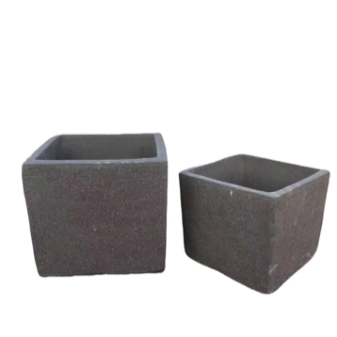 简约紫砂粗陶四方花盆庭院花园阳台特大口径种树盆透气养根陶土盆