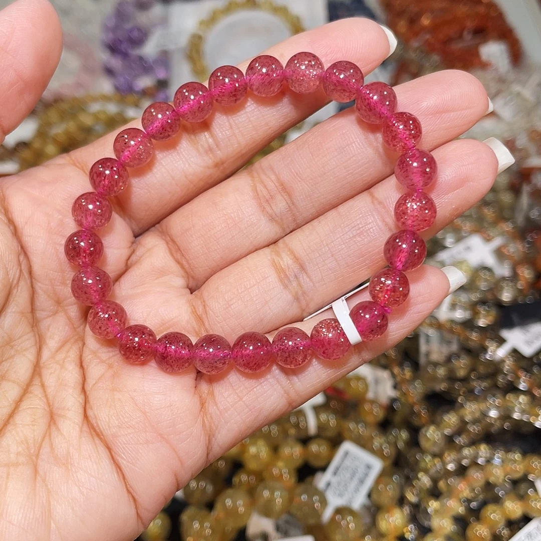 未镶嵌水晶手串已实名红草莓7m……