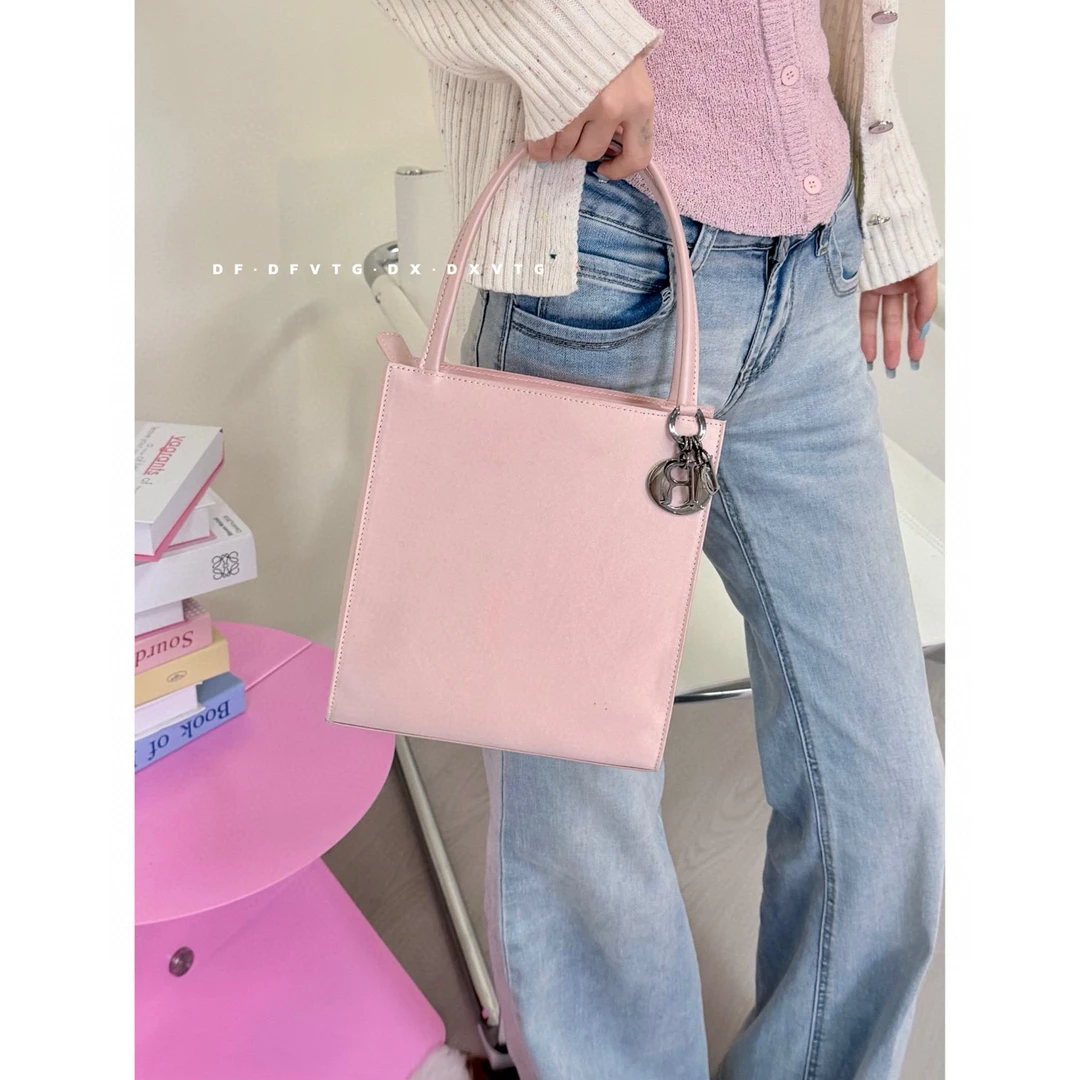 95新 DIOR/迪奥 dior 樱花粉竖版托特手提包K